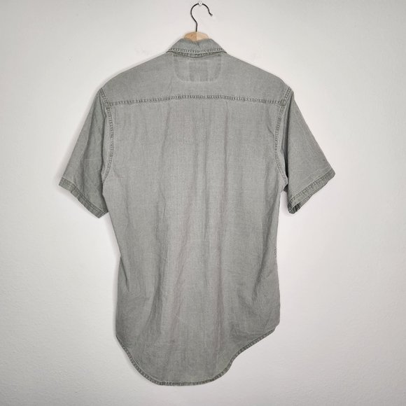 VTG Bear Creek Mens Medium Green Short Sleeve Button Down Outdoor Fishing Shirt - Picture 4 of 4